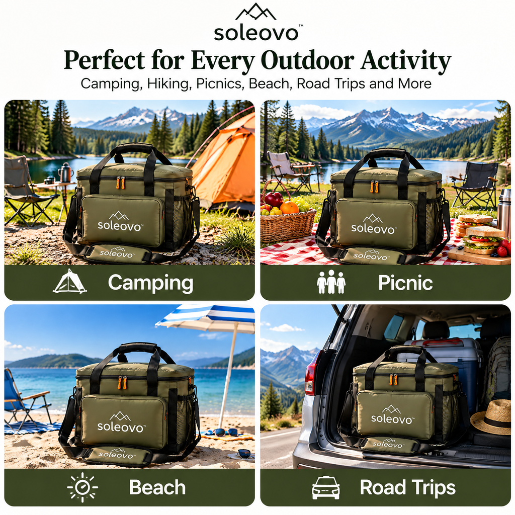 soleovo™ Portable Camping Cooler with Shoulder Strap