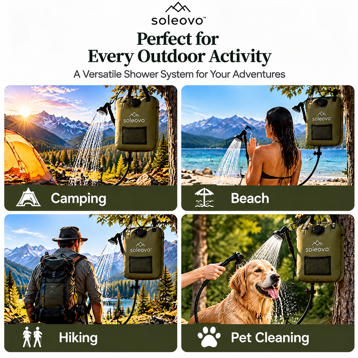 soleovo™ Portable Outdoor Camping Shower System