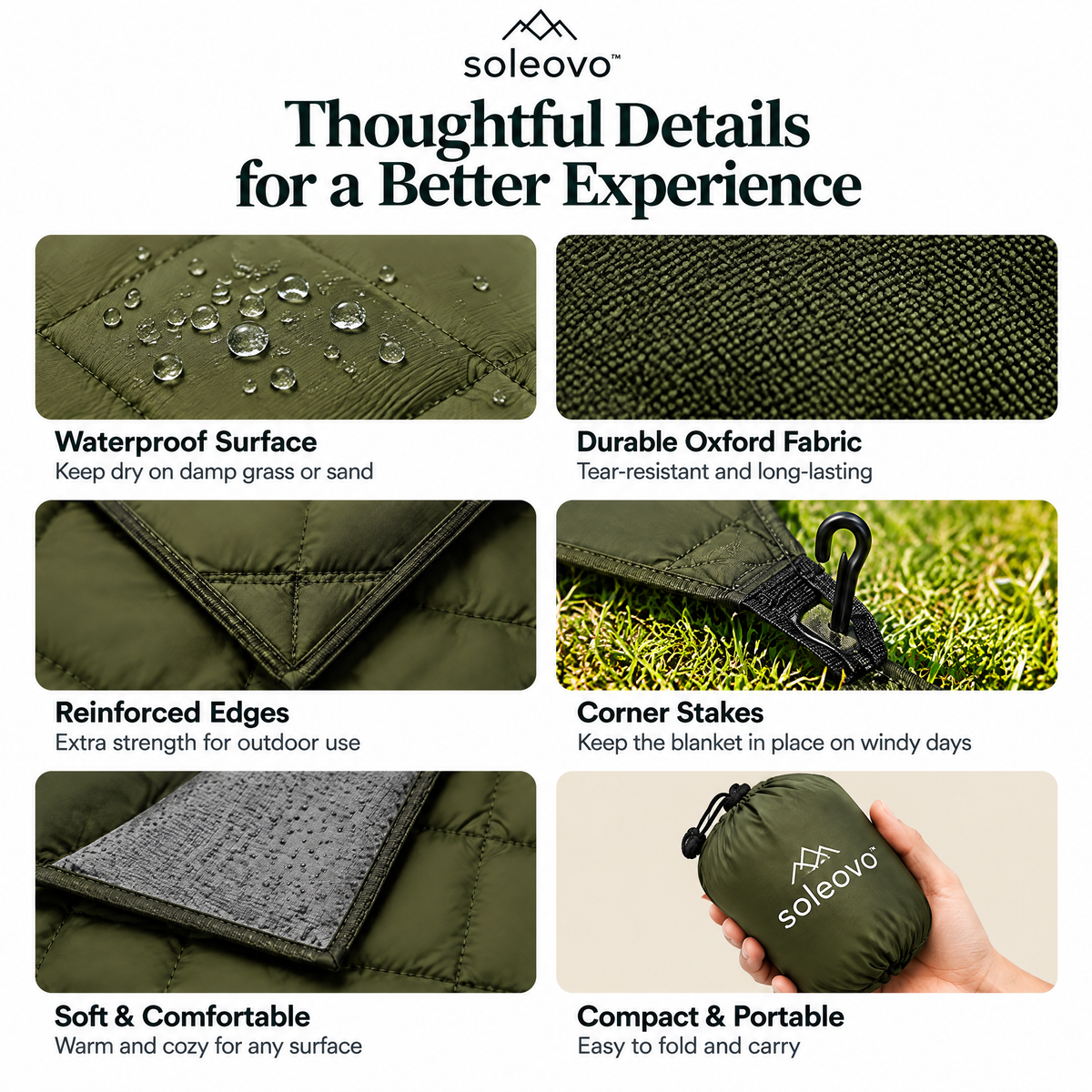 soleovo™ Waterproof Outdoor Camping Blanket