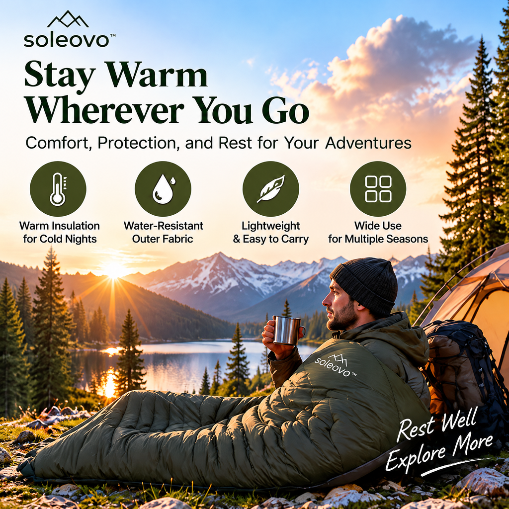 soleovo™ Lightweight Sleeping Bag for Camping & Backpacking