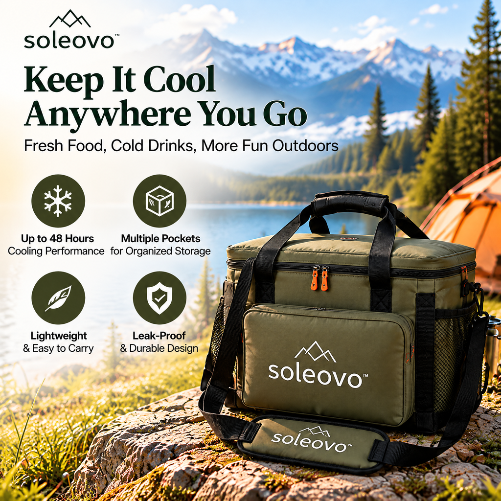 soleovo™ Portable Camping Cooler with Shoulder Strap