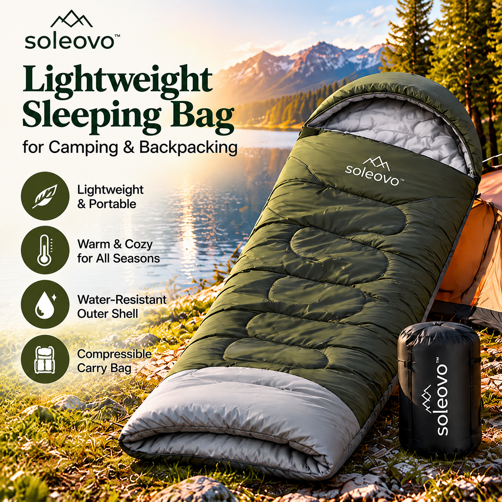 soleovo™ Lightweight Sleeping Bag for Camping & Backpacking