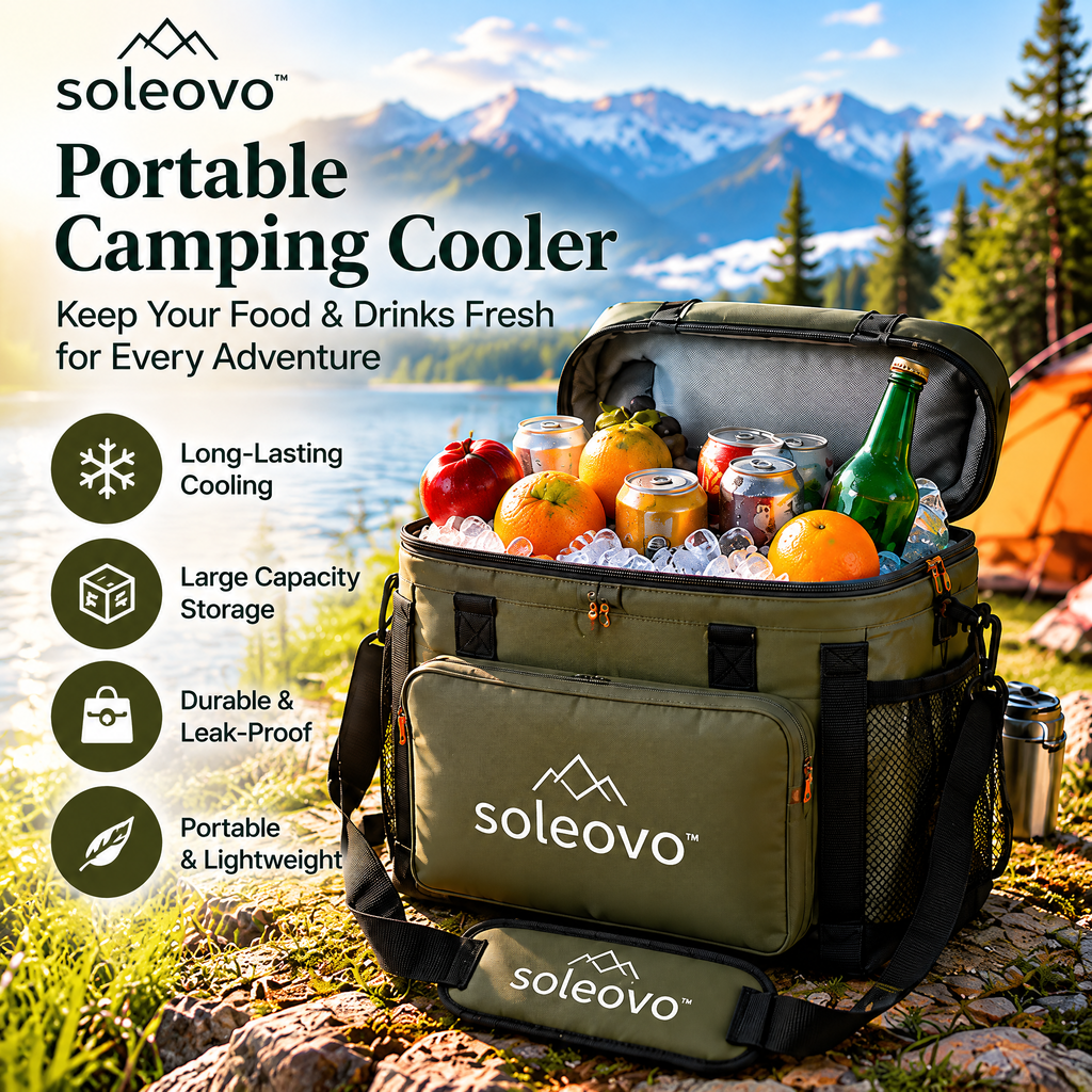 soleovo™ Portable Camping Cooler with Shoulder Strap