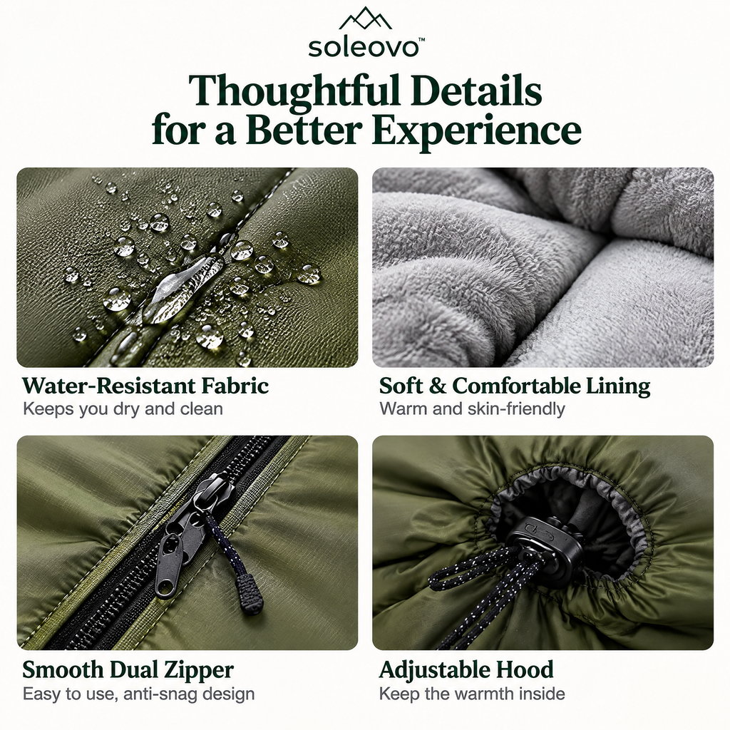 soleovo™ Lightweight Sleeping Bag for Camping & Backpacking