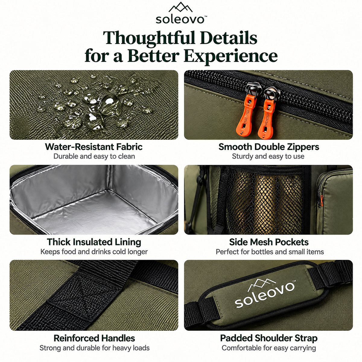 soleovo™ Portable Camping Cooler with Shoulder Strap