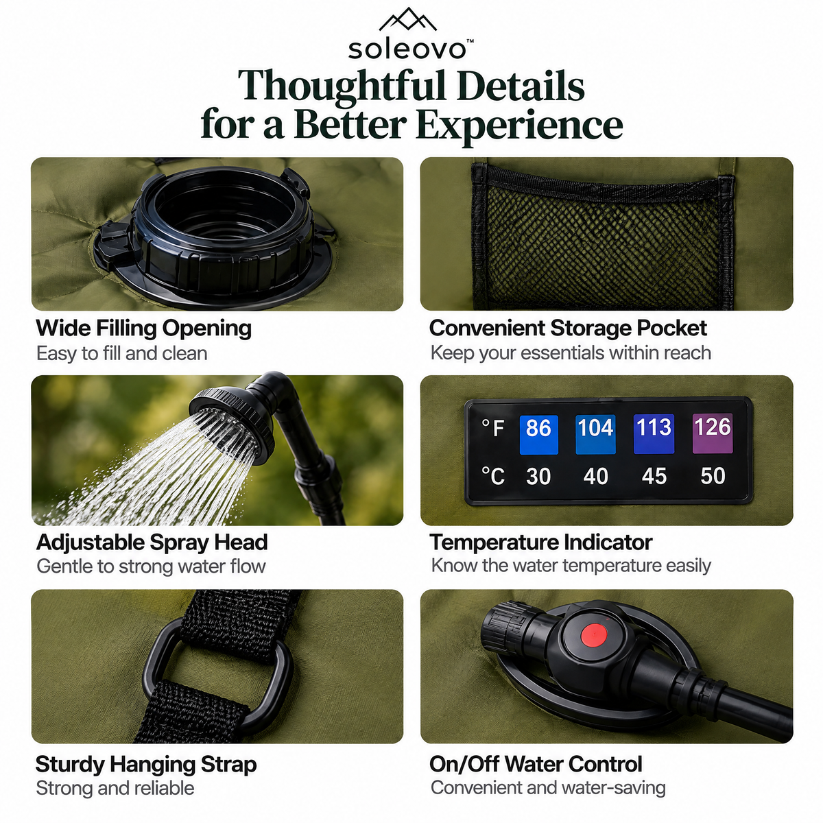 soleovo™ Portable Outdoor Camping Shower System